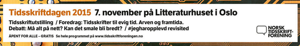 Tidsskriftdagen 2015 - Litteraturhuset i Oslo, Wergeland