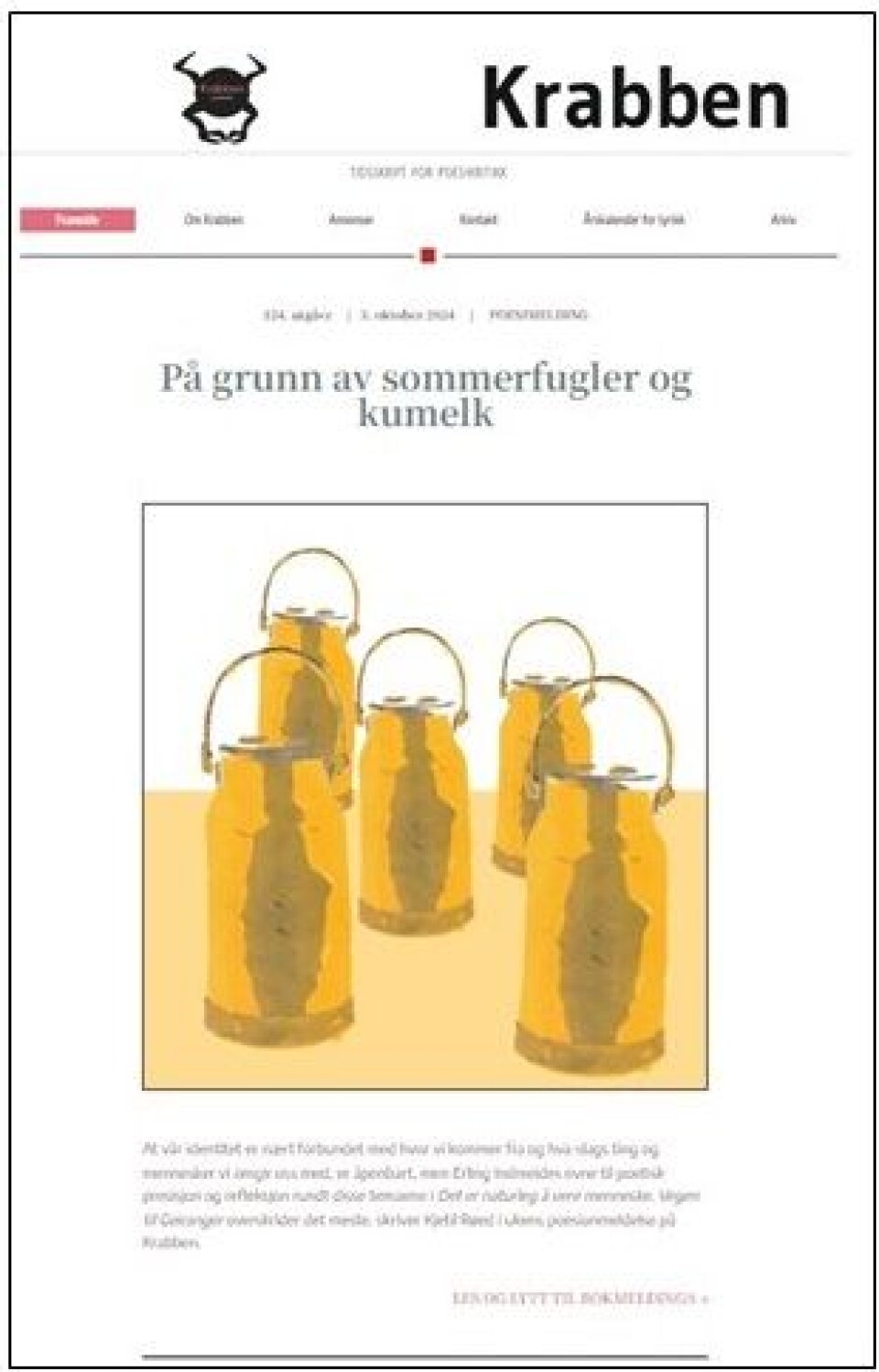 KrabbenTidsskrift for poesikritikk